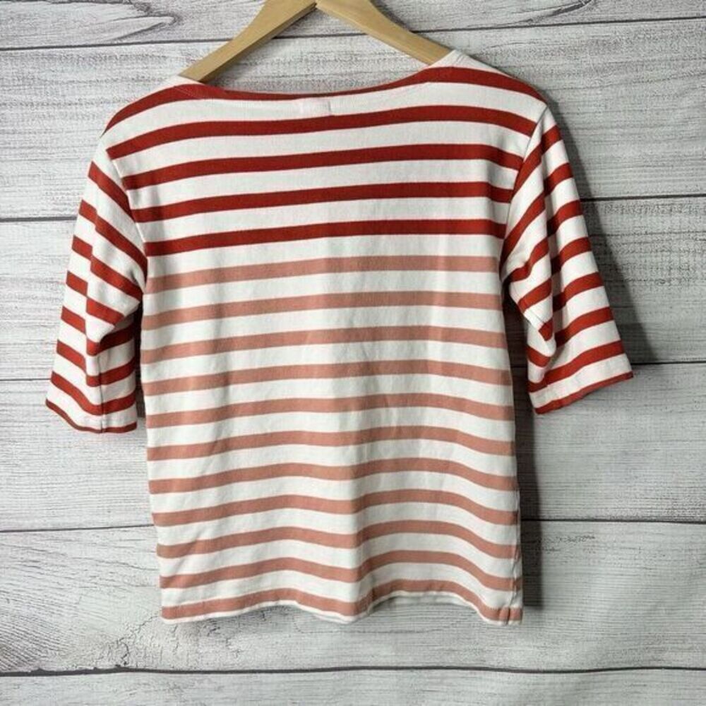 J. Crew Striped top 100% Cotton 3/4 Sleeve Where's Waldo Looking‎ shirt size XS - Picture 5 of 5